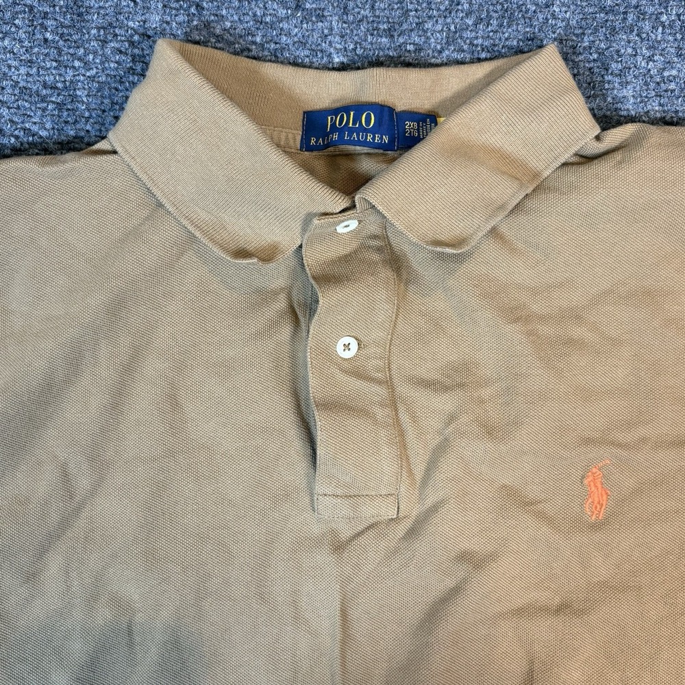 Polo Ralph Lauren Polo Shirt Mens Adult 2XB Light Brown Pony Logo Golf Casual